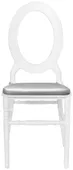Стул ДОМИНГО белый с серебряной подушкой #811