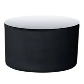 Пуф-стол НОРМАН черный с зеркальной столешницей #330