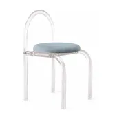 Стул АРОНДИ с серо-голубой бархатной подушкой #307