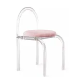 Стул АРОНДИ с жемчужно-розовой бархатной подушкой #303