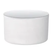 Пуф-стол НОРМАН белый с зеркальной столешницей #301