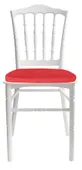 Стул белый УНИСОН с красной бархатной подушкой #323
