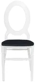 Стул ДОМИНГО белый с черной бархатной подушкой #330