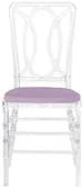 Стул ХЭМПСОН прозрачный с лиловой бархатной подушкой #425/426