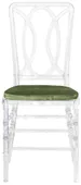 Стул ХЭМПСОН прозрачный с зеленой бархатной подушкой #315