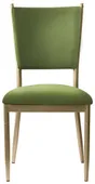 Стул золотой БРЭМ зеленый бархатный #339