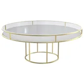 Стол КОРНЕЛЛ круглый бело-золотой