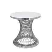 Стол для торта серебряный ГЕРОЛЬД с белой столешницей (к)