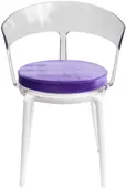 Стул прозрачный РУФФО с лавандовой бархатной подушкой #306/336