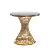 Стол для торта золотой ГЕРОЛЬД с зеркальной столешницей