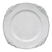 Тарелка ЖИЗЕЛЬ подстановочная с СЕРЕБРЯНЫМ кантом