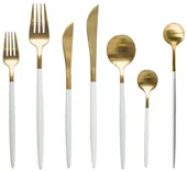 Приборы бело-золотые БЕЙКЕР – набор из 7 предметов