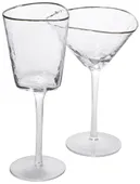 Бокал прозрачный с серебряным кантом ЭВАНС - набор из 2