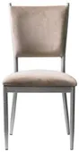 Стул серебряный БРЭМ бежевый бархатный #403