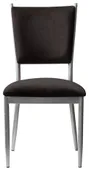 Стул серебряный БРЭМ черный бархатный #424