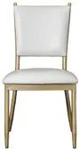 Стул золотой БРЭМ белый из эко-кожи #808 