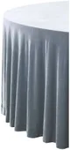 Скатерть бархатная круглая ИЛЕР серо-голубая #307