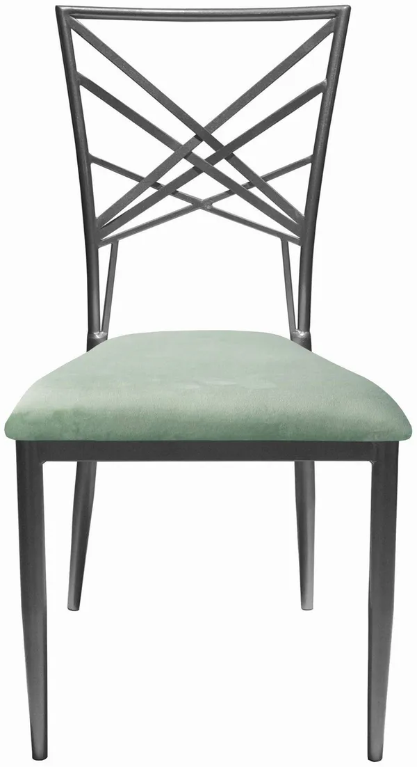 Стул серебряный ОКТАВА эвкалиптовый бархатный #312