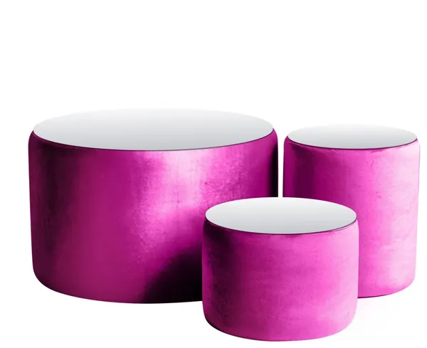 Пуфы-столы НОРМАН фуксия – набор из 3 #324