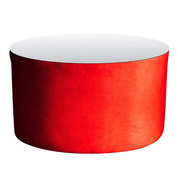 Пуф-стол НОРМАН красный с зеркальной столешницей #323