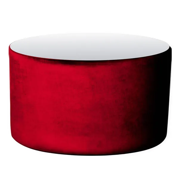 Пуф-стол НОРМАН ярко-красный с зеркальной столешницей #322