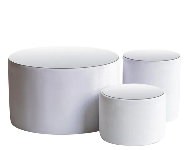 Пуфы-столы НОРМАН белые – набор из 3 #301