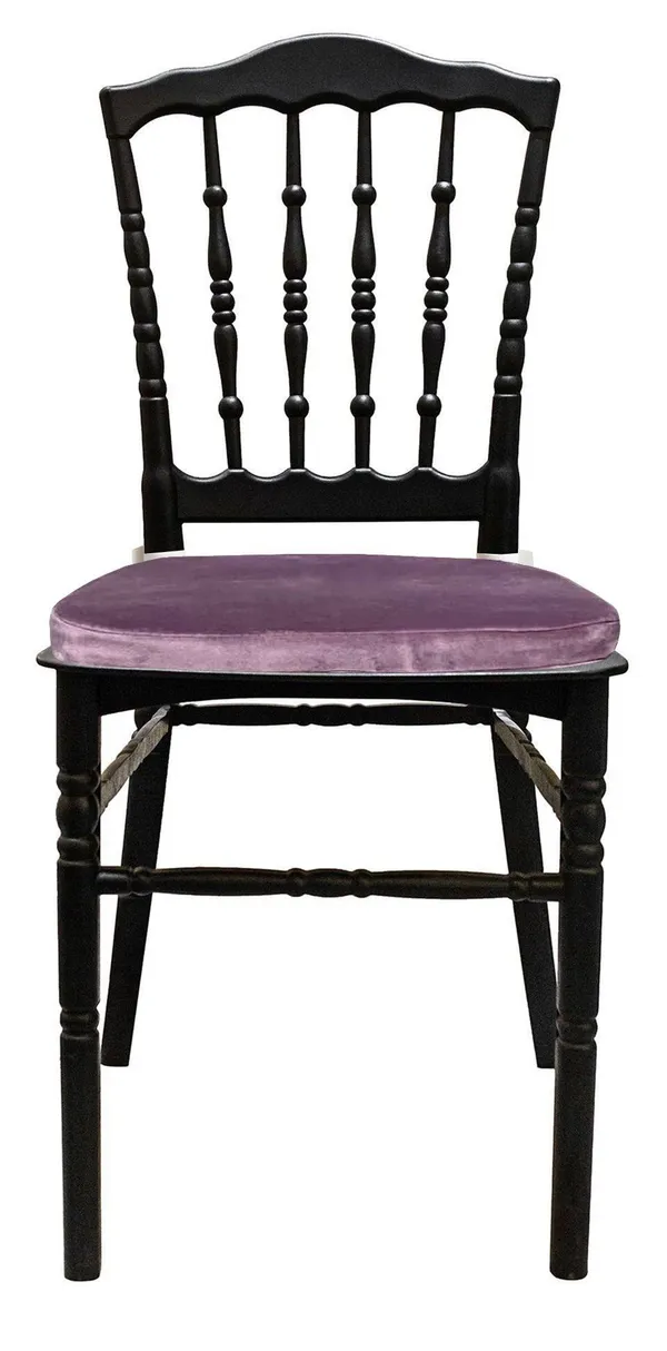 Стул черный УНИСОН с цвета пыльный инжир бархатной подушкой #418/419