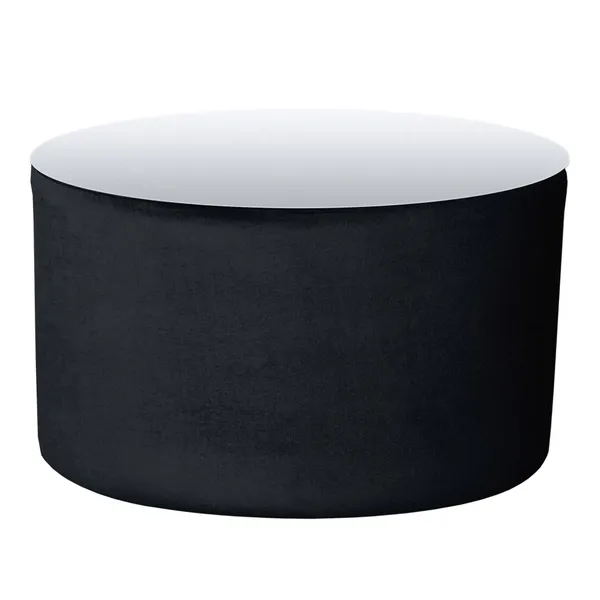 Пуф-стол НОРМАН черный с зеркальной столешницей #330