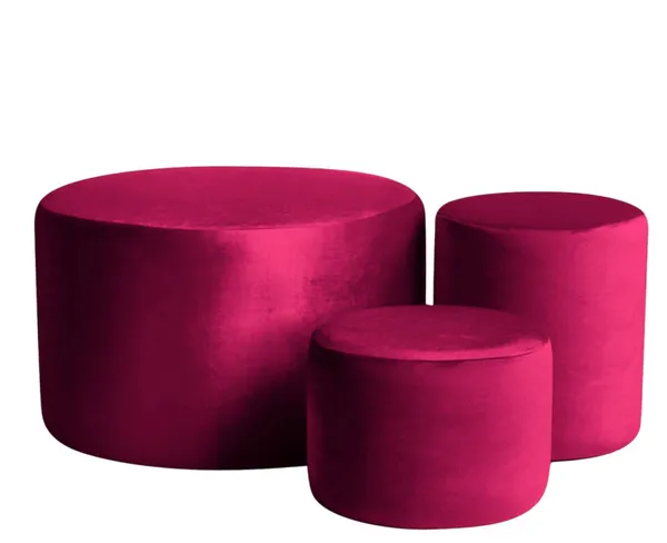 Пуфы НОРМАН бордовые – набор из 3 #325