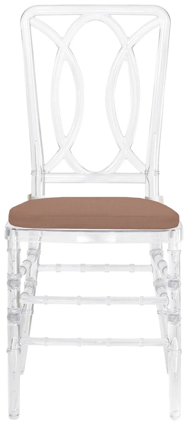 Стул ХЭМПСОН прозрачный с цвета кофе с молоком габардиновой подушкой #514