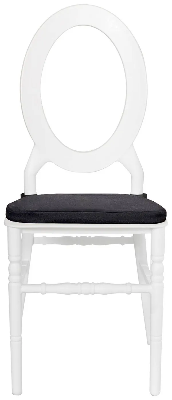 Стул ДОМИНГО белый с черной габардиновой подушкой #536