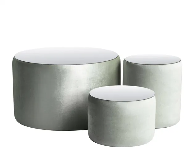 Пуфы-столы НОРМАН эвкалиптовые – набор из 3 #312