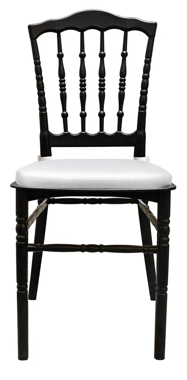 Стул черный УНИСОН с белой подушкой #807