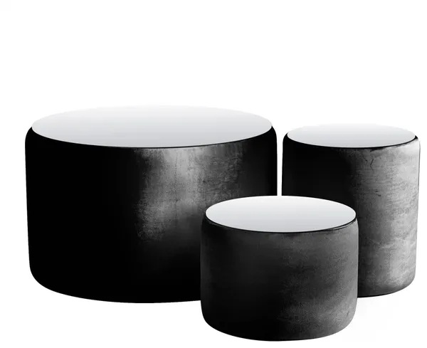 Пуфы-столы НОРМАН черные – набор из 3 #330