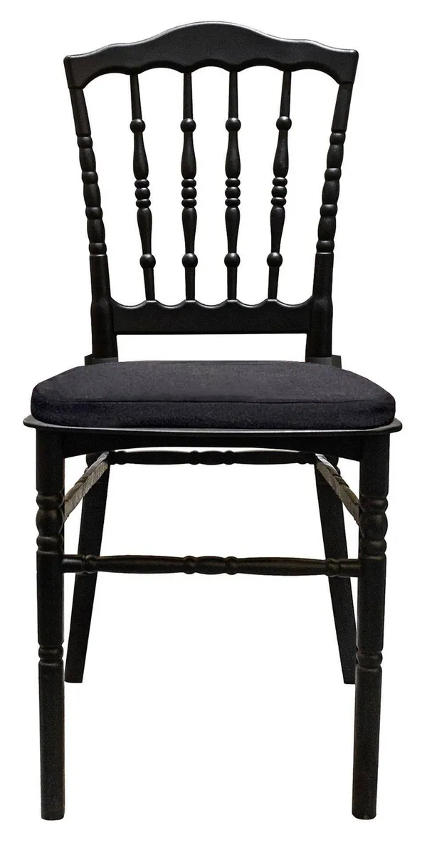 Стул черный УНИСОН с черной габардиновой подушкой #536