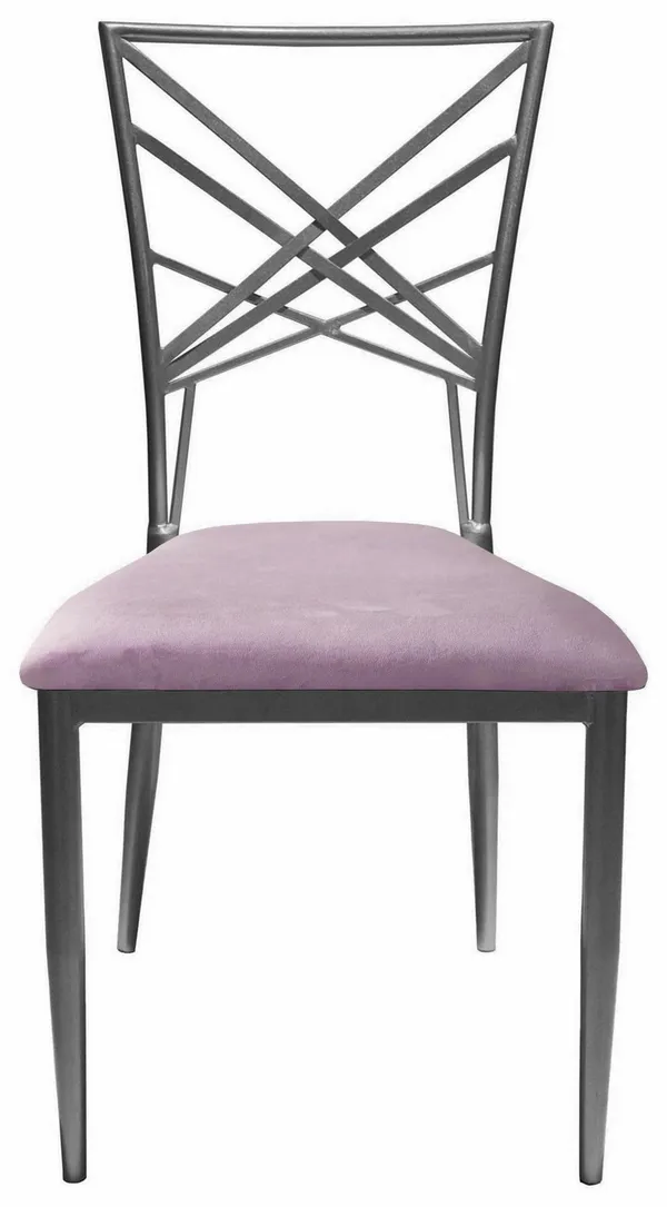 Стул серебряный ОКТАВА лиловый бархатный #425/426