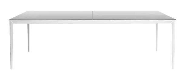 Дизайнерский стол КРЕМЕР прямоугольной формы с зеркальной столешницей и матовым металлическим основанием белого цвета в аренду | Go Rent