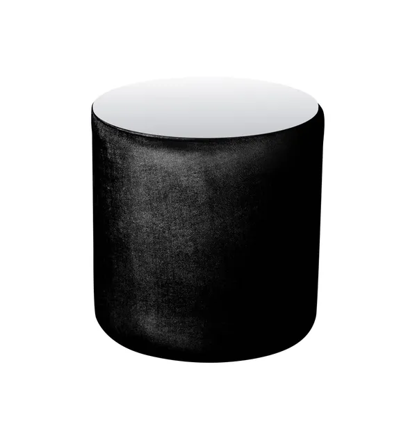 Пуф-стол средний НОРМАН черный с зеркальной столешницей #330