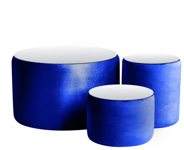Пуфы-столы НОРМАН синие – набор из 3 #310