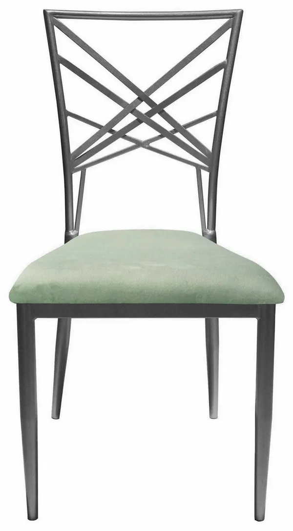 Стул серебряный ОКТАВА папоротниковый бархатный #412