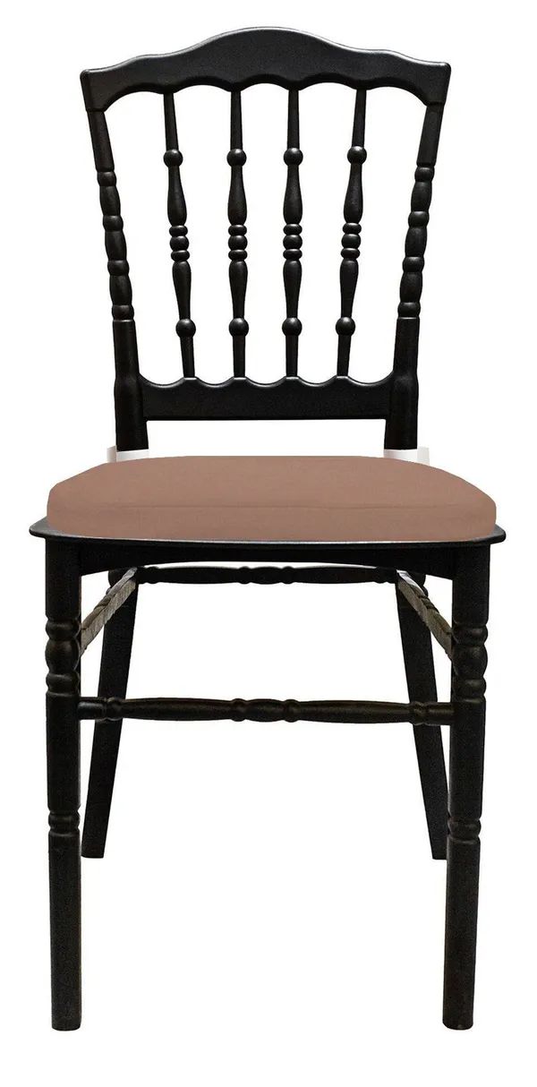 Стул черный УНИСОН с цвета кофе с молоком габардиновой подушкой #514