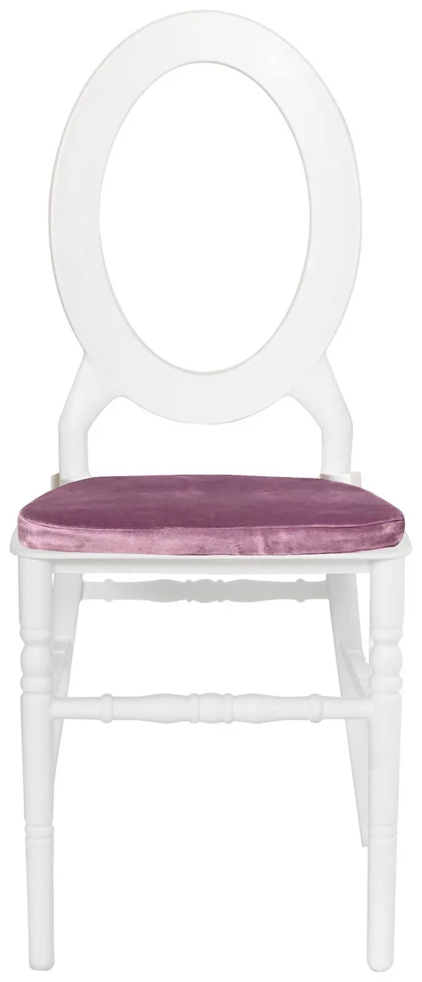 Стул ДОМИНГО белый с цвета пыльный инжир бархатной подушкой #418/419