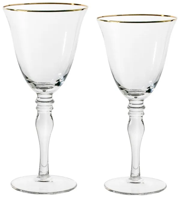 Бокал прозрачный с золотым кантом КИЛИАН – набор из 2