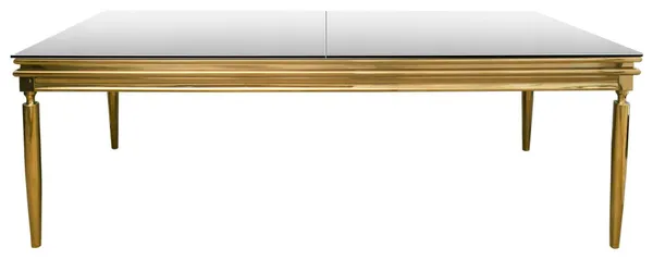 Стол КАБРИОЛЬ прямоугольный золотой с зеркальной столешницей в аренду | Go Rent