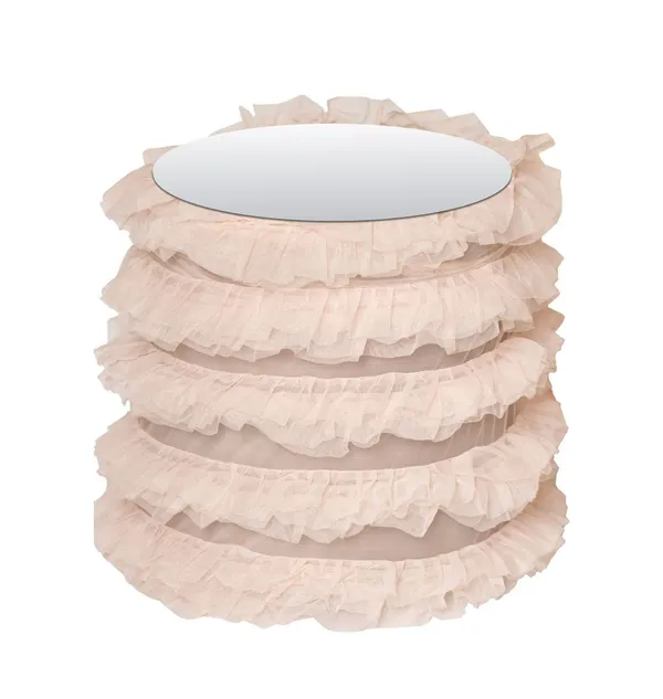 Пуф-стол КОКЕТ средний с зеркальной столешницей #815