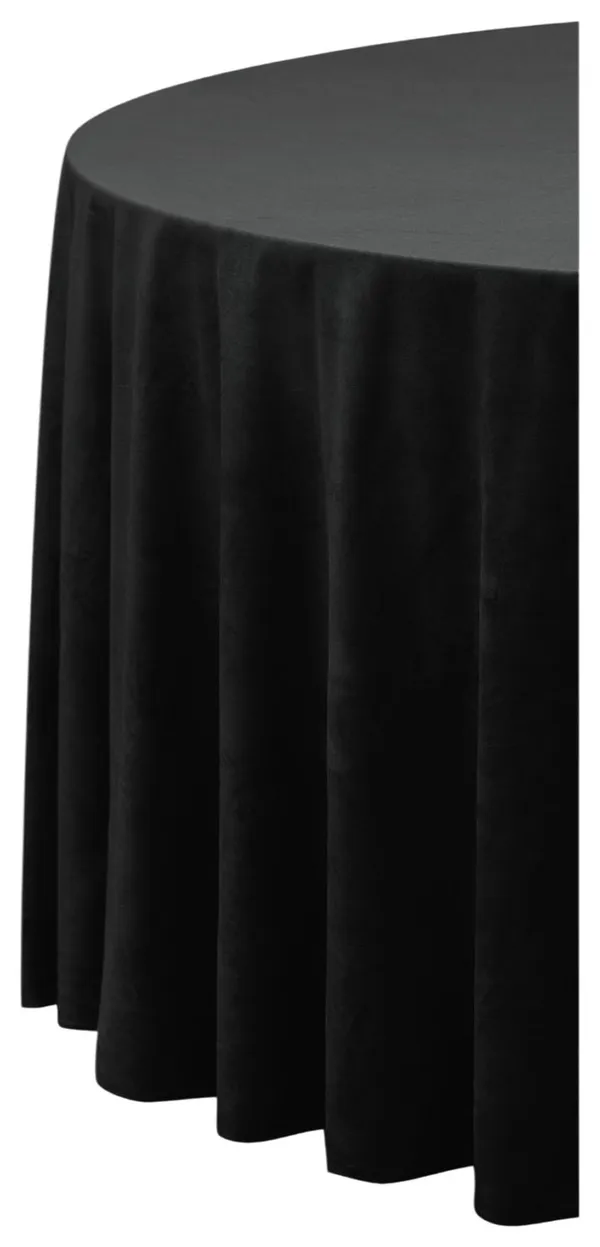 Скатерть круглая БАРХАТНАЯ бесшовная Альт ЧЕРНАЯ #424