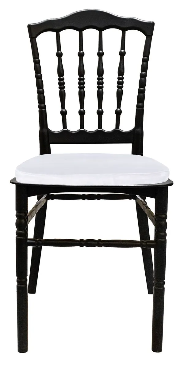 Стул черный УНИСОН с белой бархатной подушкой #301