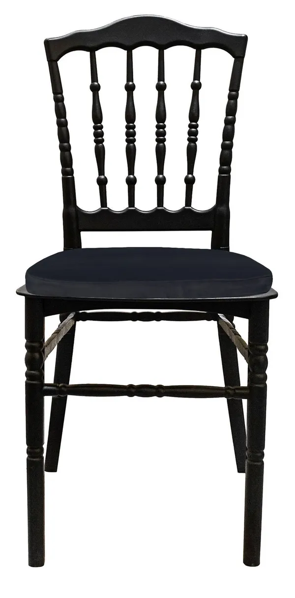 Стул черный УНИСОН с черной бархатной подушкой #330