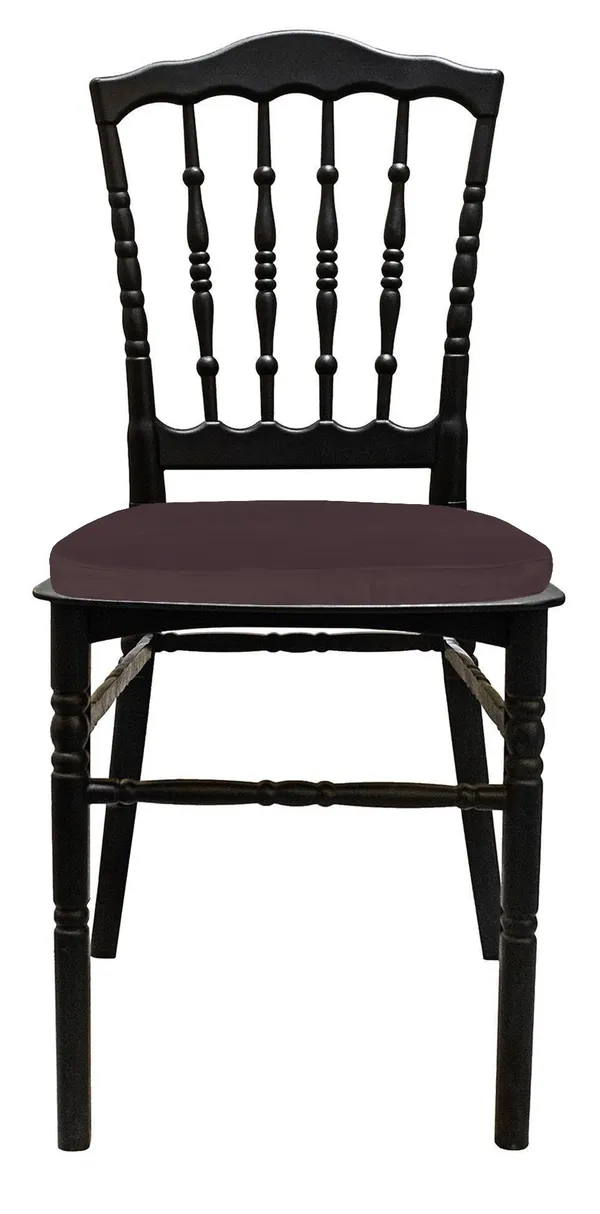 Стул черный УНИСОН с шоколадной бархатной подушкой #329/338