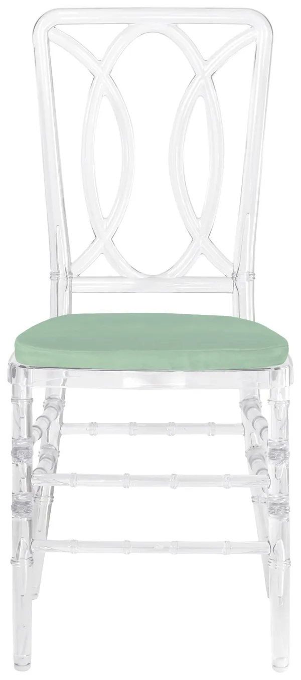 Стул ХЭМПСОН прозрачный с папоротниковой бархатной подушкой #412